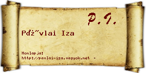 Pávlai Iza névjegykártya